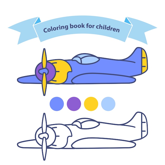 Ancien Avion Pour Livre De Coloriage Pour Les Enfants