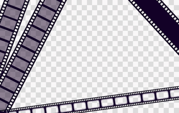 Ancien cadre cinématique dans un style rétro sur fond transparent Illustration vectorielle de bande de film de cinéma vintage Élément de conception de cinéma de frontière de film