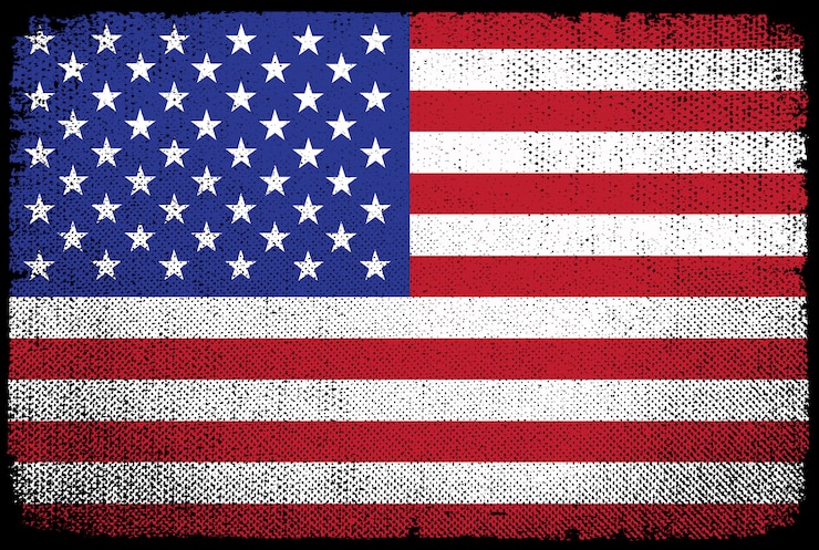 Vecteur ancien drapeau américain texturé
