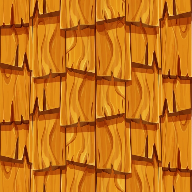 Ancienne couverture de toit en bois de planches ui jeu fond modèle sans couture en style cartoon
