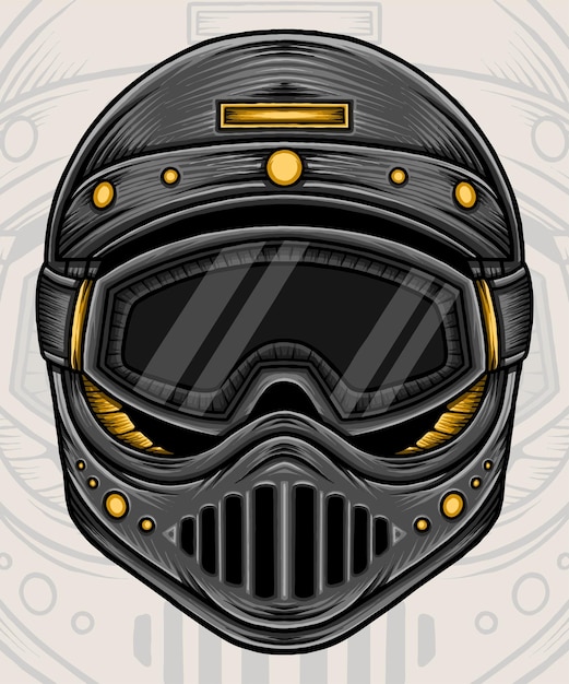 Ancienne Illustration De Casque Classique