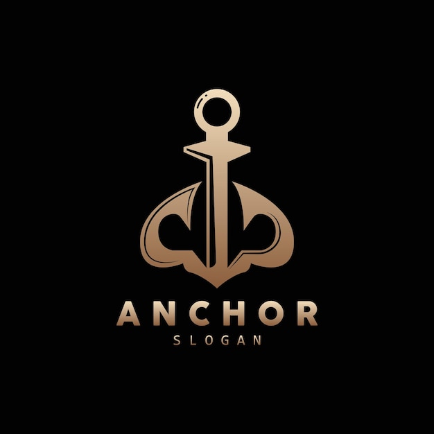 Vecteur ancre logo océan navire vecteur conception minimaliste simple ancre icône illustration de modèle symbole océan spartiate