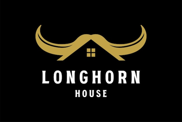 Angus Cow Ox Bull Bison Buffalo Longhorn House Pour Bar Saloon Ou Real Estate Logo Design