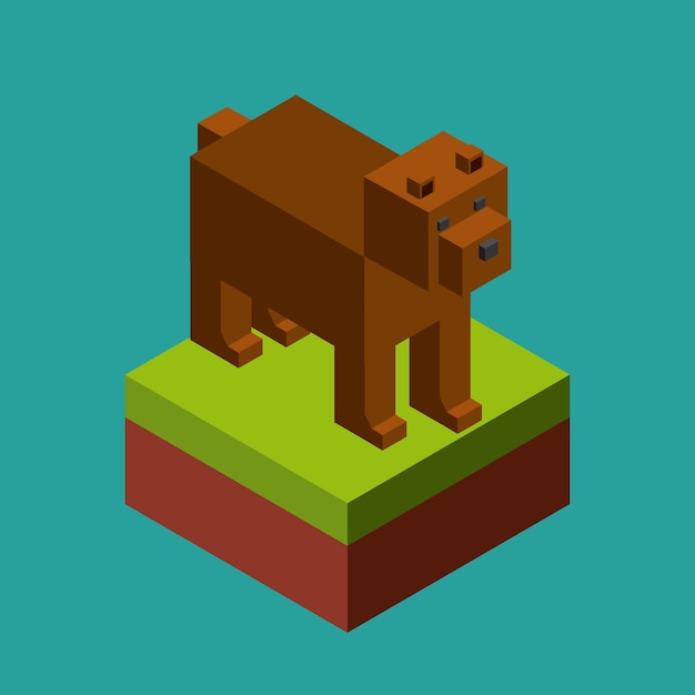 animal en conception de pixels