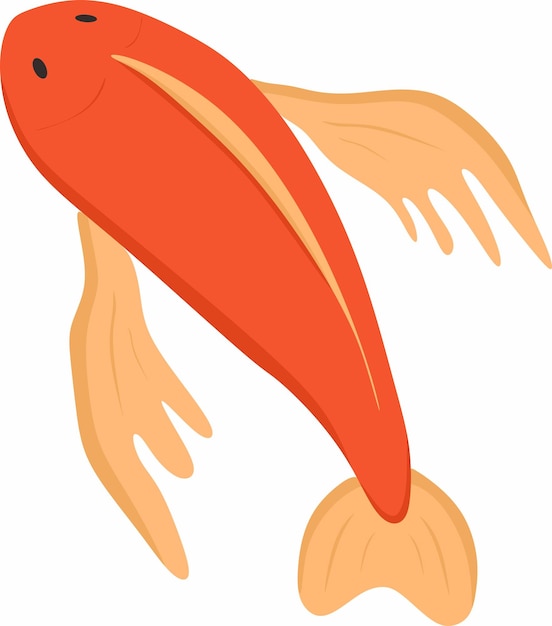 Vecteur animal de dessin animé de poisson koi