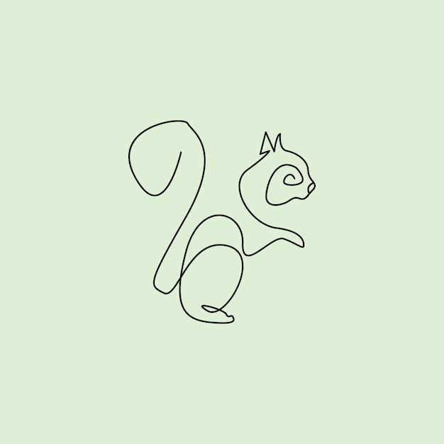 Un animal dessiné avec une seule ligne Écureuil
