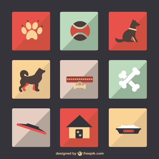 Animal familier de chien vecteur plat ensemble