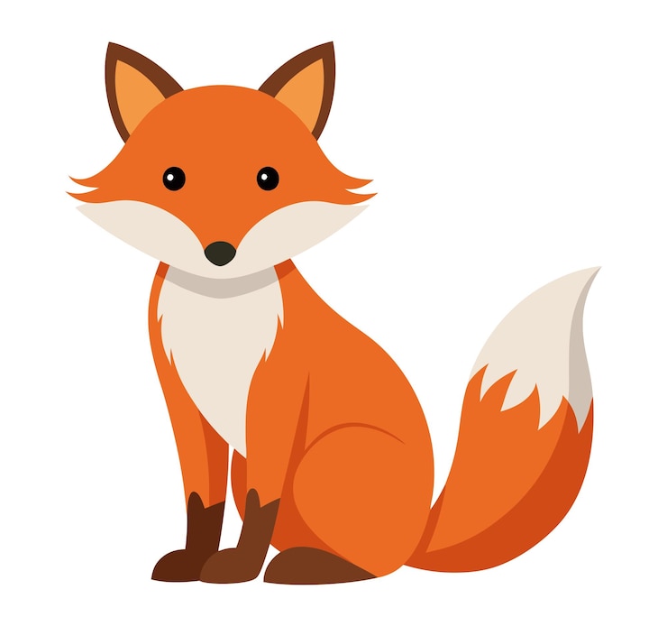 Vecteur animal de renard style plat isolé sur fond blanc illustration vectorielle
