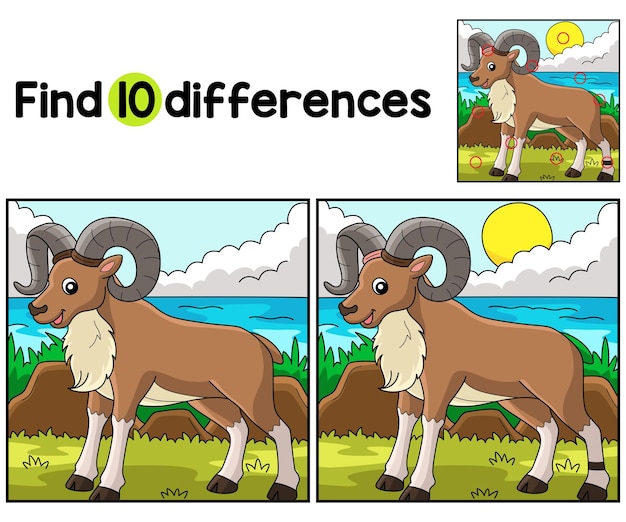 L'animal Urial Trouve Les Différences