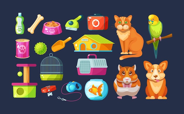Animalerie Avec Accessoires Alimentaires Pour Animaux Et Jouets Domestiques Fournitures Pour Animalerie Avec Perroquet Hamster Chat
