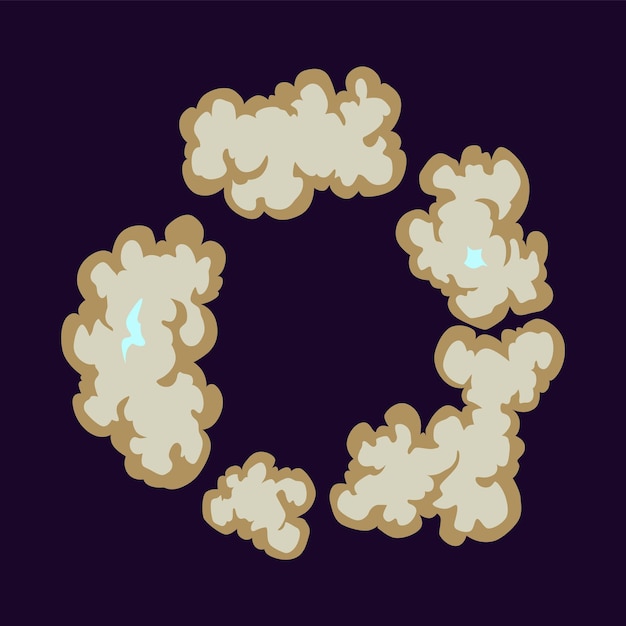 Animation d'explosion Effet d'explosion de dessin animé du vecteur comique boom et bang Explosions de bombes ou énergie explosive flash attaque de jeu de guerre animation d'illusion vectorielle