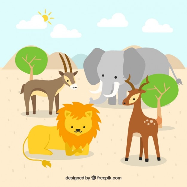 Vecteur animaux africains ensemble