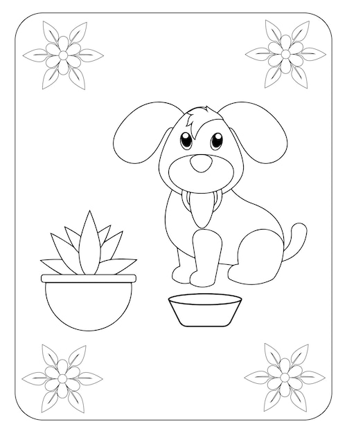 Animaux Buvant Des Pages De Coloriage Pour Les Enfants Vecteur Premium