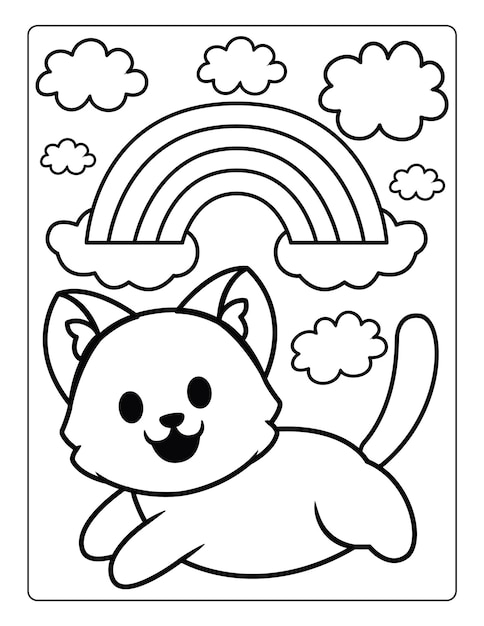 Animaux Coloriages pour les enfants avec des animaux mignons feuille de travail d'activité en noir et blanc