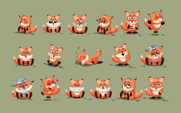 Animaux de dessins animés avec vecteur d'émotions