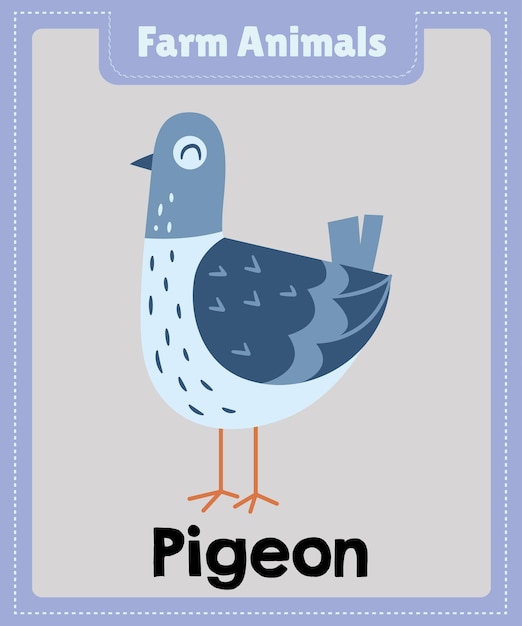 Vecteur animaux de la ferme un pigeon de dessin animé