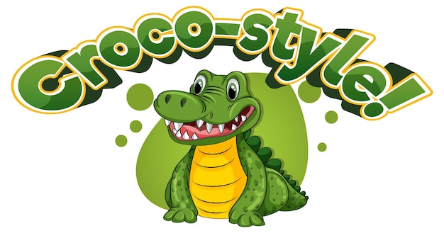 Animaux Mignons Drôles De Style Croco Avec Un Crocodile