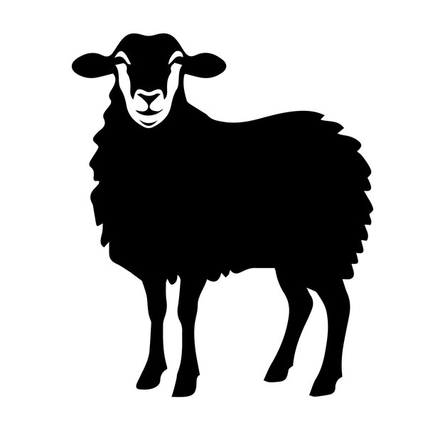 Vecteur des animaux de moutons blancs et noirs drôles