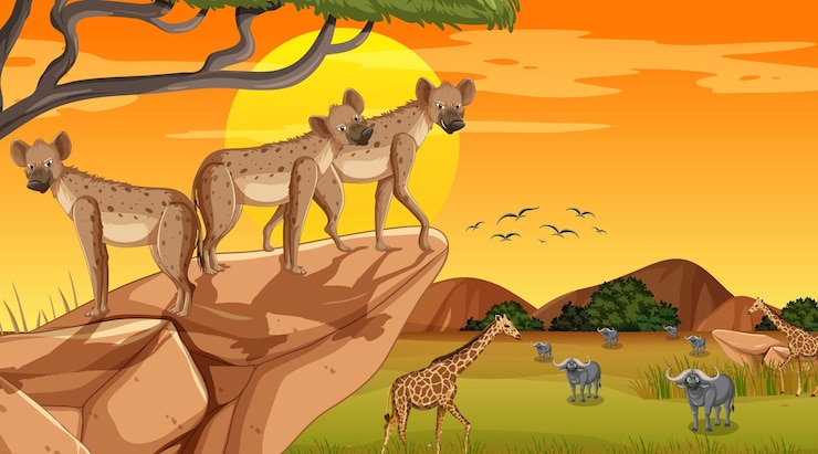 Vecteur animaux sauvages dans la forêt de savane