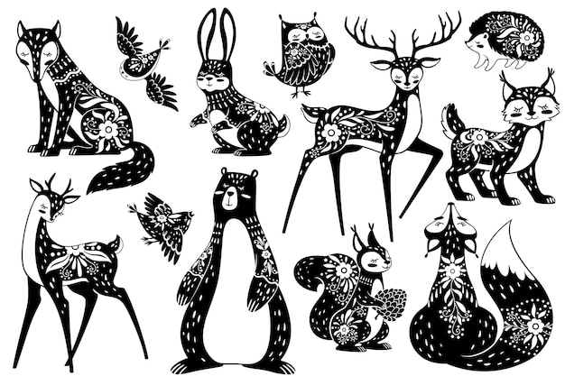 Vecteur animaux scandinaves