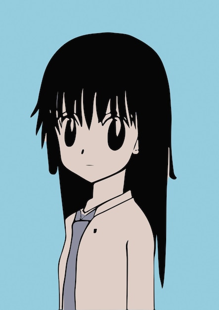 Anime Cute Young Girl Anime Dessin d'une femme Cartoon Vector Art