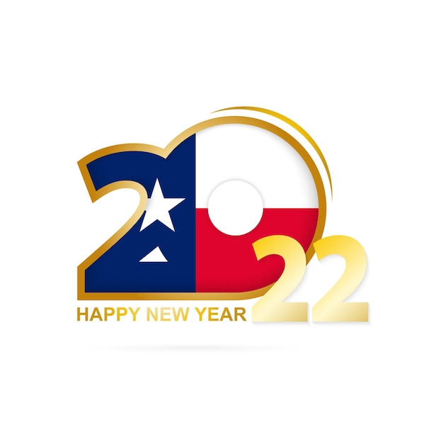 Année 2022 avec motif de drapeau du Texas Happy New Year Design