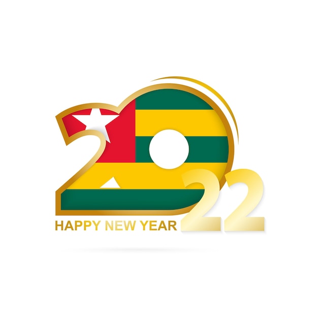 Année 2022 Avec Motif Drapeau Togo. Conception De Bonne Année.