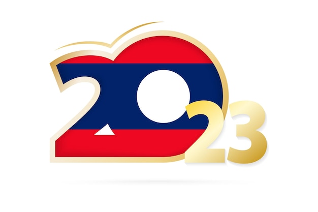 Année 2023 Avec Motif Drapeau Laos