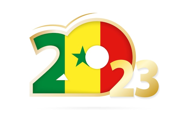 Année 2023 avec motif drapeau Sénégal