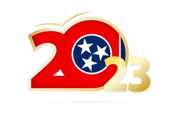 Année 2023 avec motif du drapeau du Tennessee