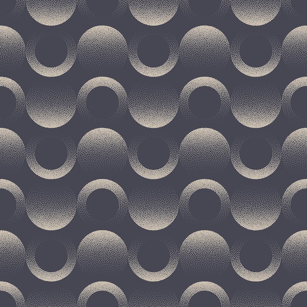 Années 50 Années 60 Années 70 Textile Design Différents Cercles Seamless Pattern Vector