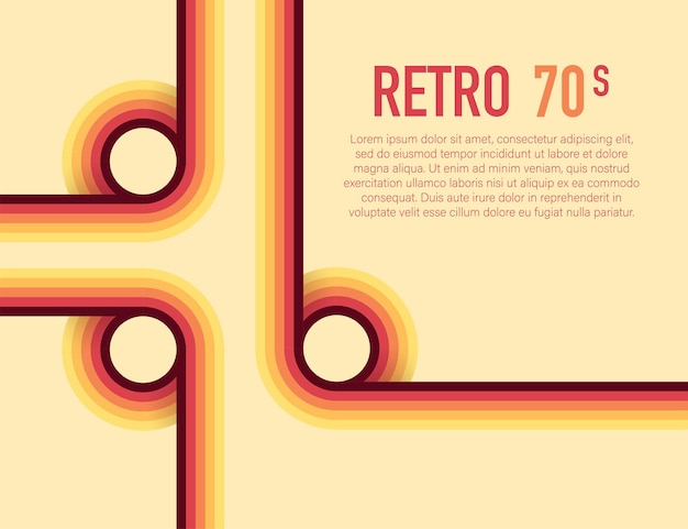 Vecteur années 70, 1970 abstract vector stock lignes rétro arrière-plan. illustration vectorielle