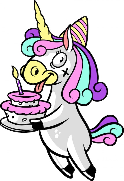 Vecteur anniversaire de licorne 2