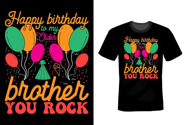 Anniversaire T shirt design typographie vintage