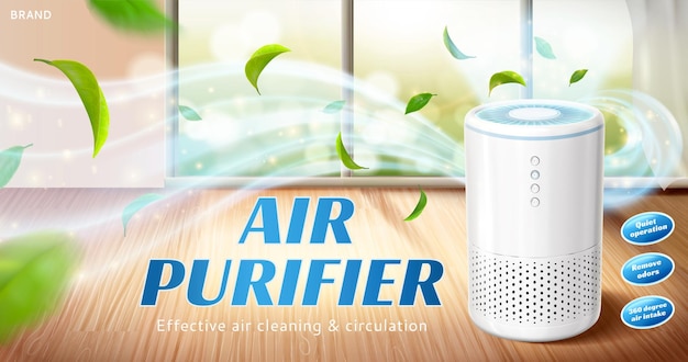 Vecteur annonce de purificateur d'air domestique