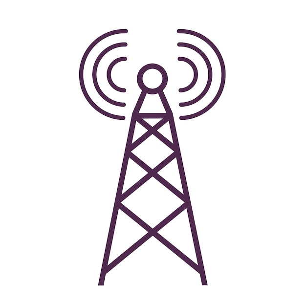 Antenne à icône de tour radio Transmission de signaux de télécommunications