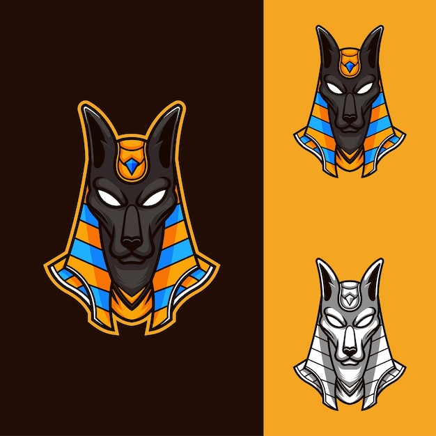 Anubis Cartoon Illustration Pour Le Logo Esport