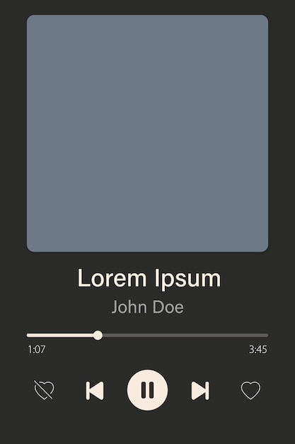App de lecteur de musique moderne avec affichage de couverture d'album