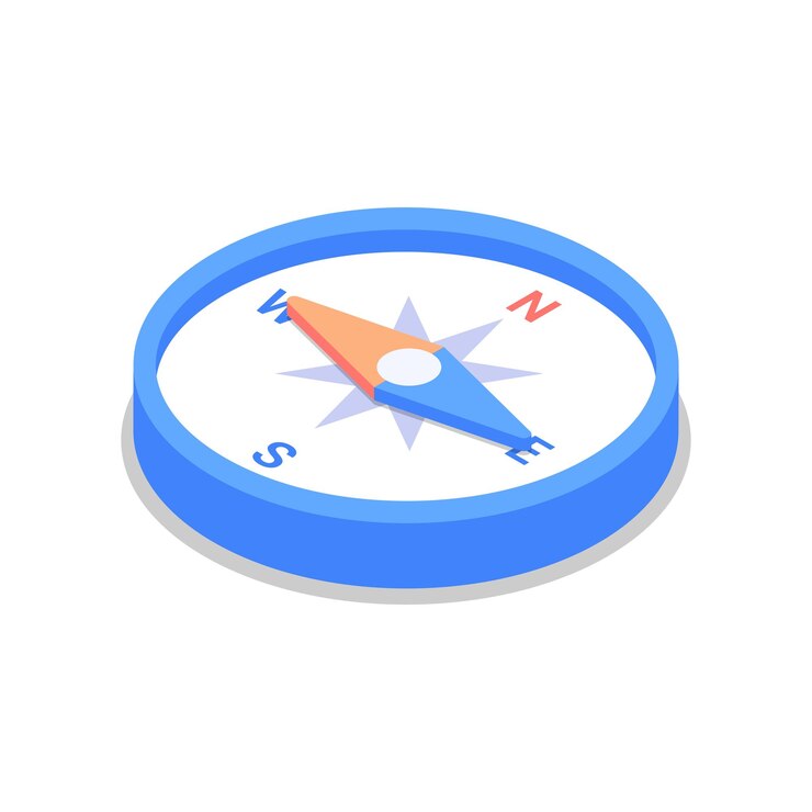 Appareil de navigation Sompass Illustration vectorielle dans un style isométrique