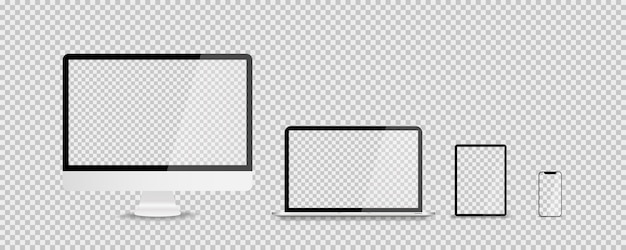 Vecteur appareils au design tendance réaliste sur transparent