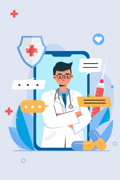 Un appel vidéo en ligne d'un médecin