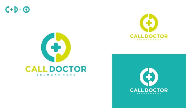 Appelez Le Médecin, Logo Médical En Ligne, Création De Logo De Services Virtuels.