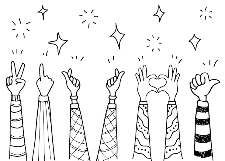 Vecteur applaudissements main dessiner illustration vectorielle
