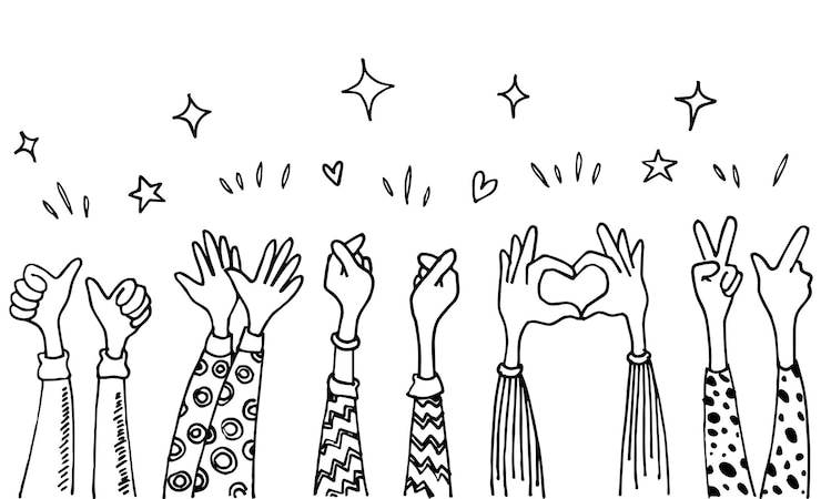 Vecteur applaudissements main dessiner illustration vectorielle