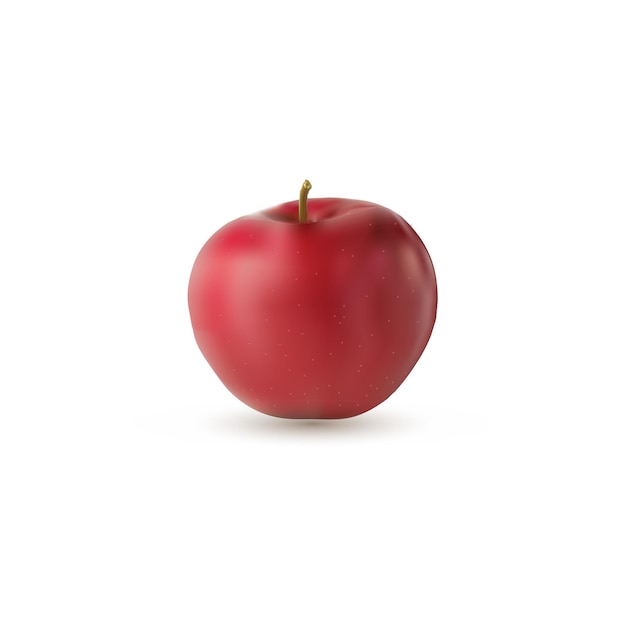 Apple 3D réaliste sur fond blanc