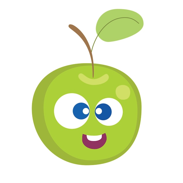 Apple dessin animé personnage vector illustration enfant graphiques