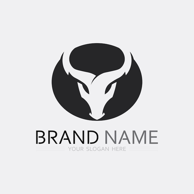 Appli de modèles d'icônes du logo et du symbole de la vache à corne de taureau et du buffle