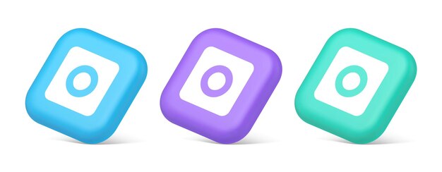 Appli Web de création de contenu multimédia avec des icônes 3D réalistes