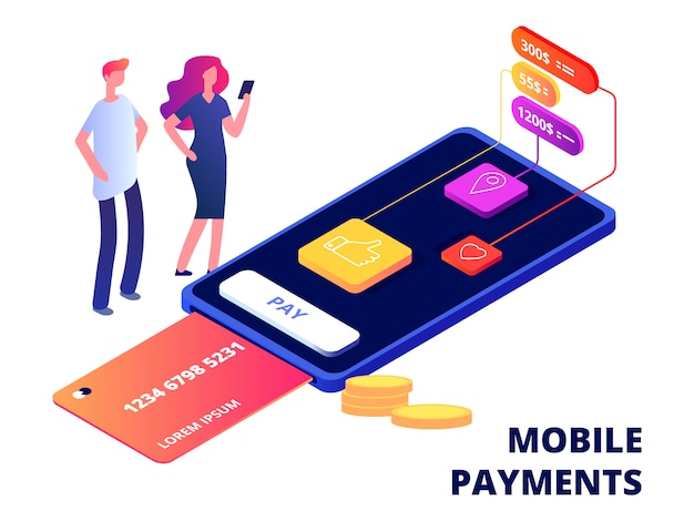 Application bancaire pour smartphone sur smartphone avec des gens