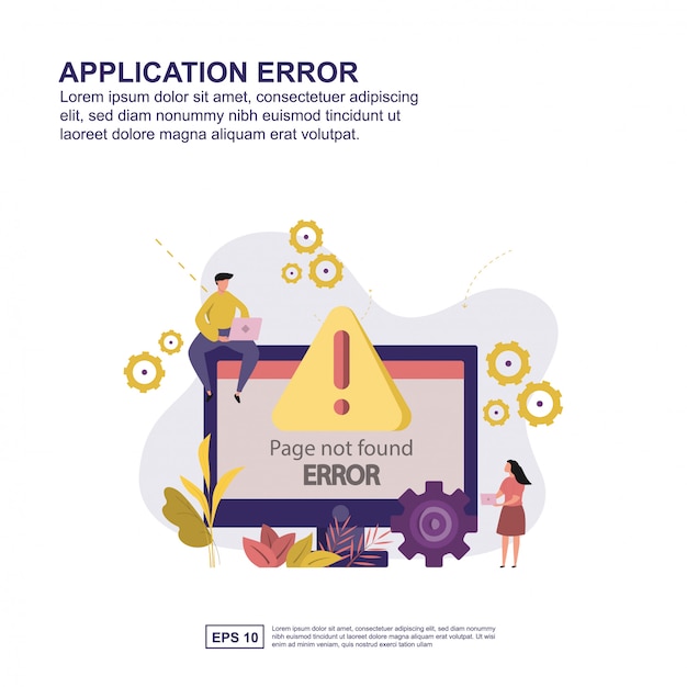 Application Design Plat Illustration De Concept Erreur Vectorielle.